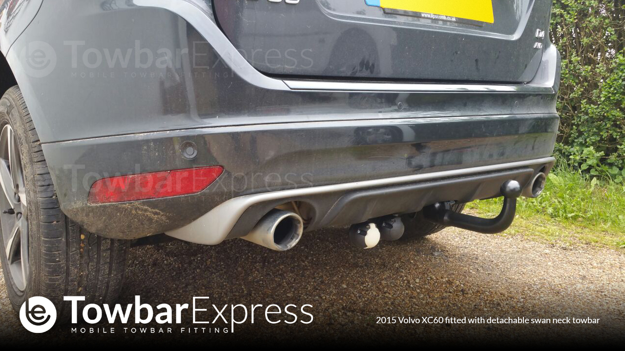 Volvo XC60 fitted with a detachable swan neck towbar